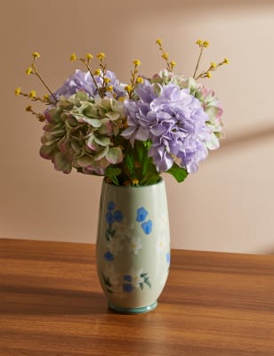 Floral Painted Glaze Ceramic Vase