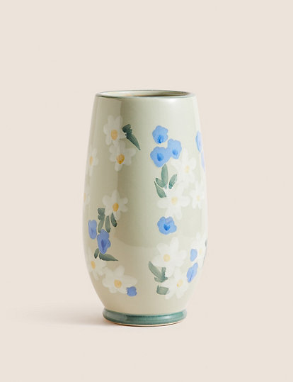 Floral Painted Glaze Ceramic Vase