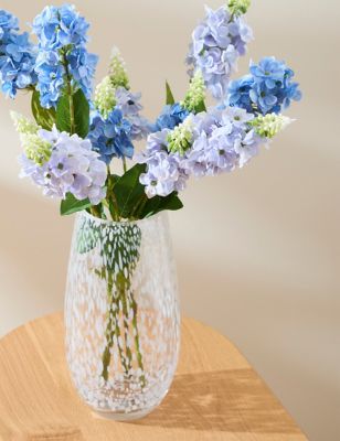 M&S Confetti Glass Vase - White, White