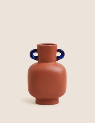 

M&S Collection Contrast Handle Vase - Terracotta Mix, Terracotta Mix