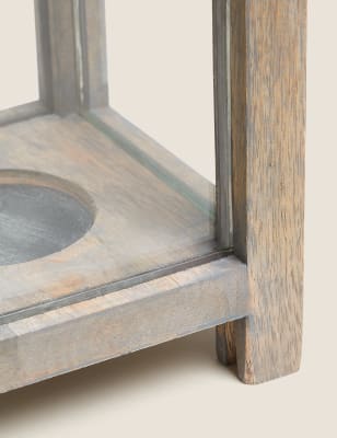 

Wooden Small Hurricane Lantern - Natural, Natural