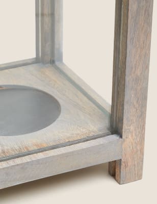 

Großes Windlicht aus Holz - Naturfarben, Naturfarben