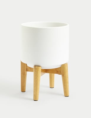 Medium Ceramic Planter with Stand