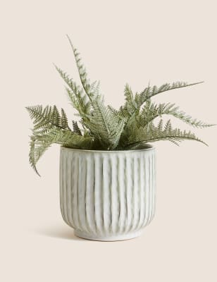 

M&S Collection Large Reactive Glaze Planter - Grey, Grey