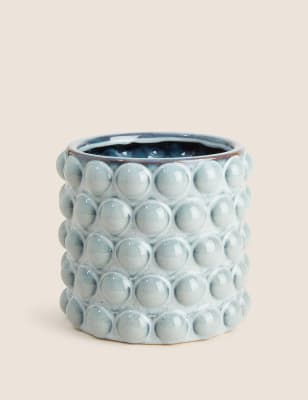 

M&S Collection Medium Ceramic Bobble Planter - Green, Green