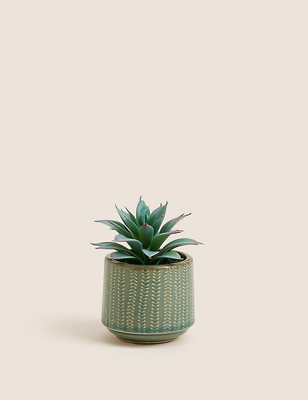 Artificial Mini Succulent in Ceramic Pot - GR