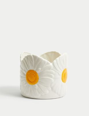 M&S Ceramic Daisy Planter - Multi, Multi