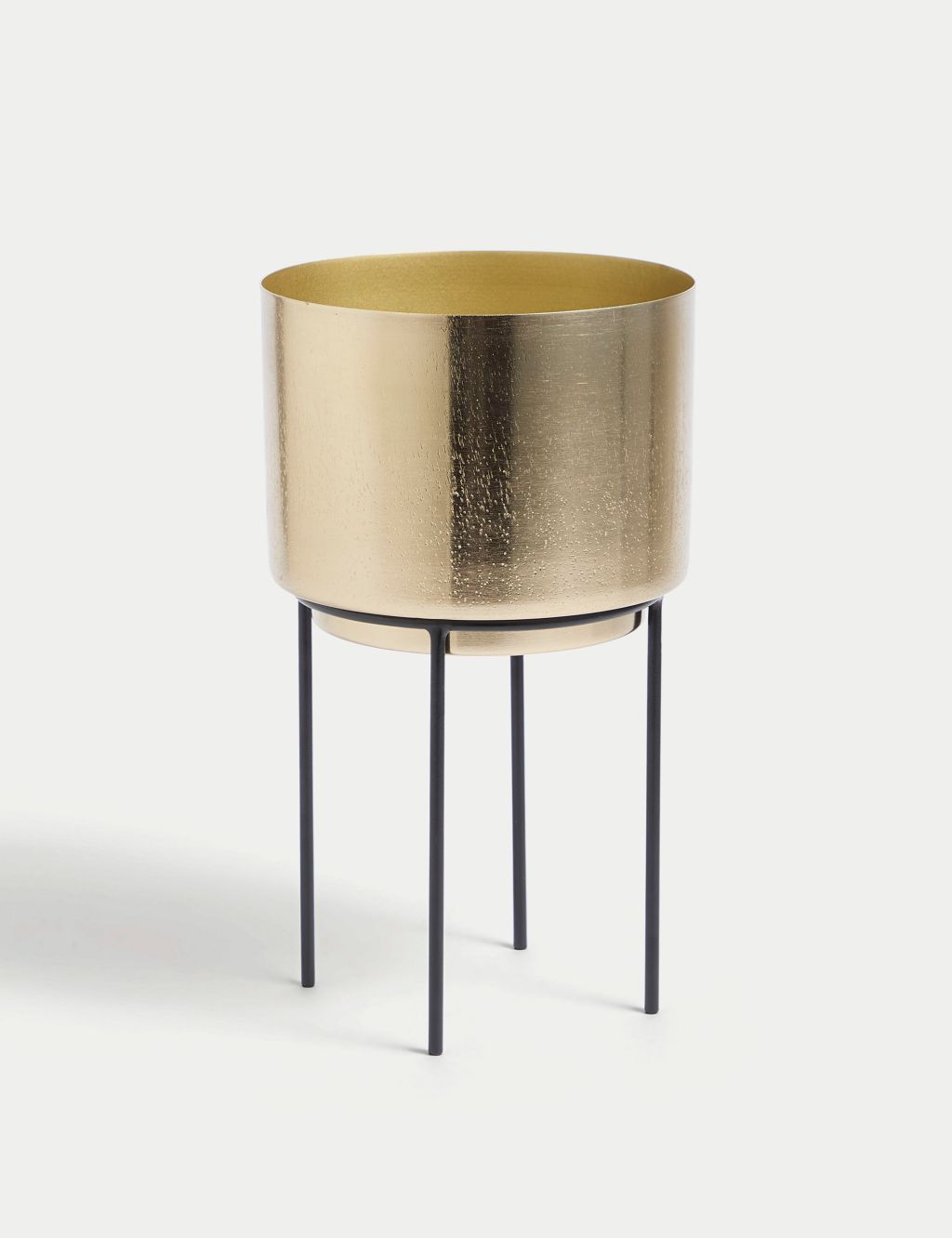 Medium Textured Gold Planter with Stand