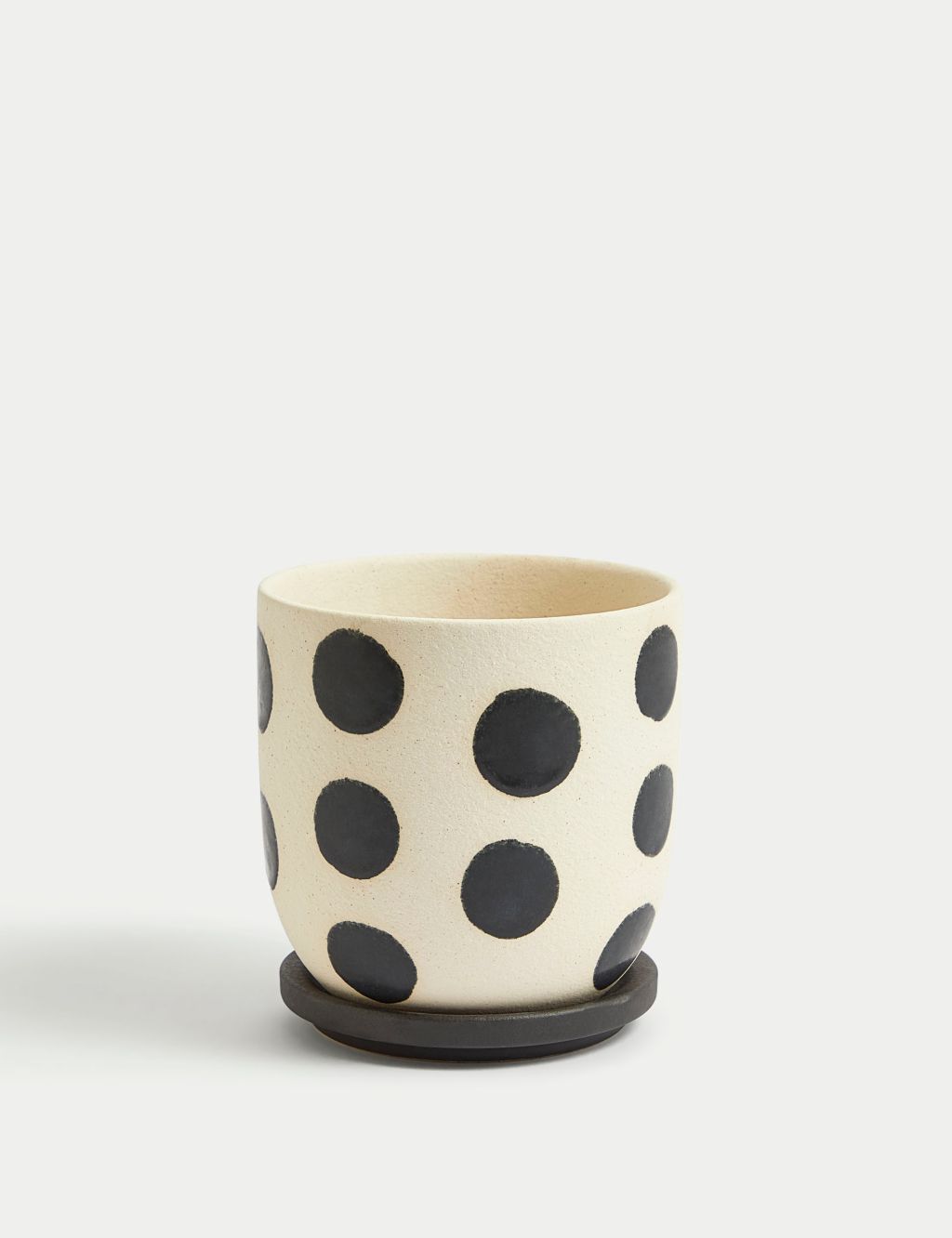 Ceramic Polka Dot Planter with Tray