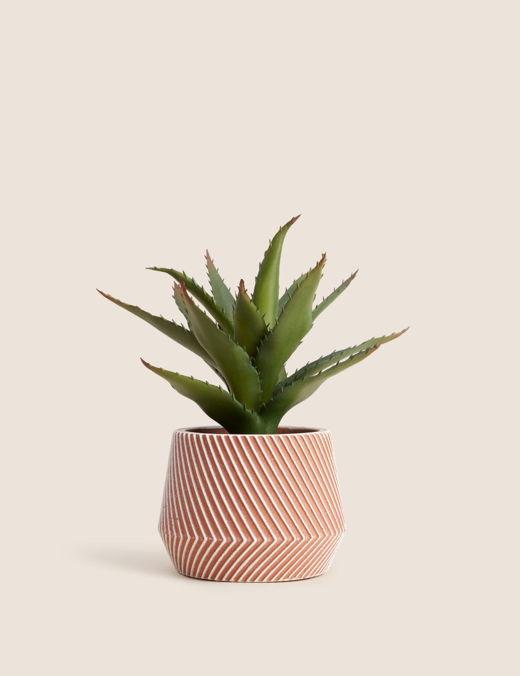 Artificial Aloe Vera Plant in Concrete Pot