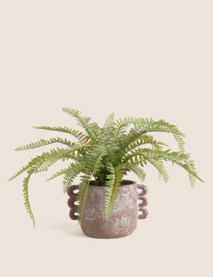 Artificial Fern Plant in Ceramic Pot