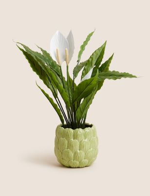 Artificial Peace Lily in Ceramic Pot