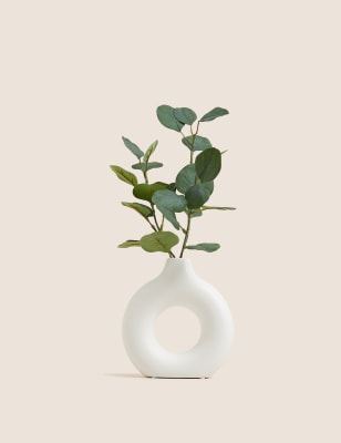 Artificial Eucalyptus Plant in Shaped Vase