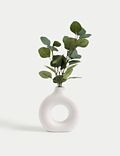 Artificial Eucalyptus Plant in Shaped Vase