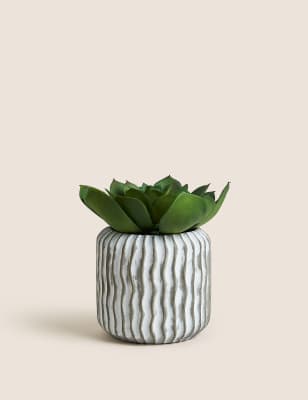 Artificial Succulent in Concrete Pot