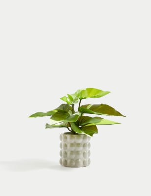 Artificial Philodendron in Ceramic Pot