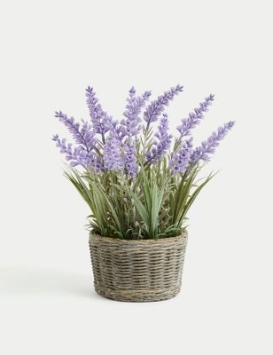 Moss & Sweetpea Artificial Lavender in Pot - Purple, Purple