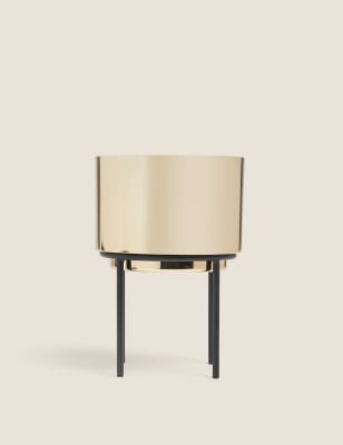 Small Gold Planter with Stand