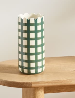 Kirsten Ceramic Checked Vase