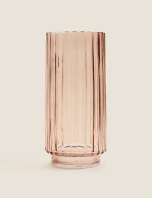 

Large Ridged Vase - Pink, Pink