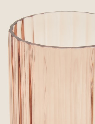 

Große geriffelte Vase - Rosa, Rosa