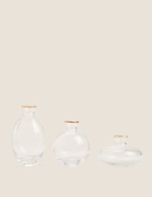 

3 Pack Small Bud Vases - Gold Mix, Gold Mix