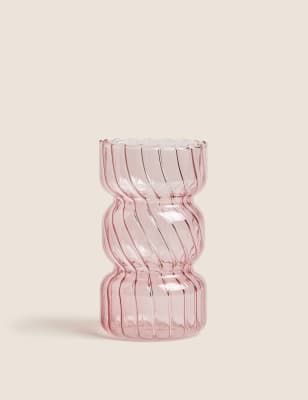 

Medium Ridged Vase - Pink, Pink