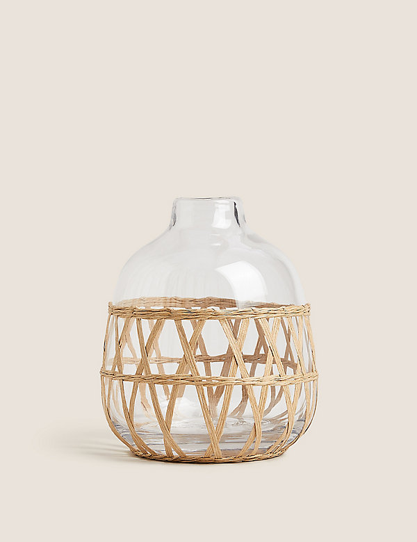 Rattan Glass Vase - AT