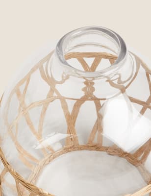 Rattan Glass Vase