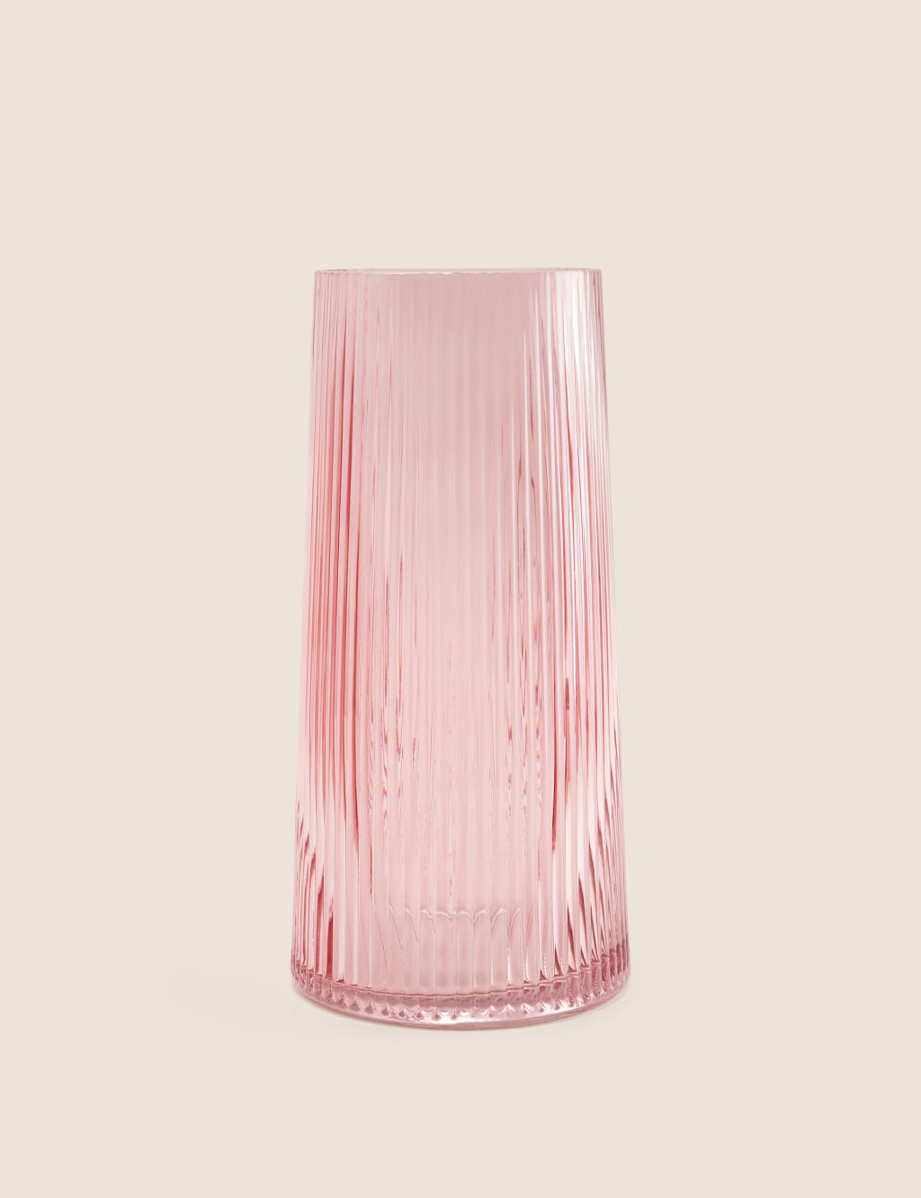 Glass Ribbed Vase image 1