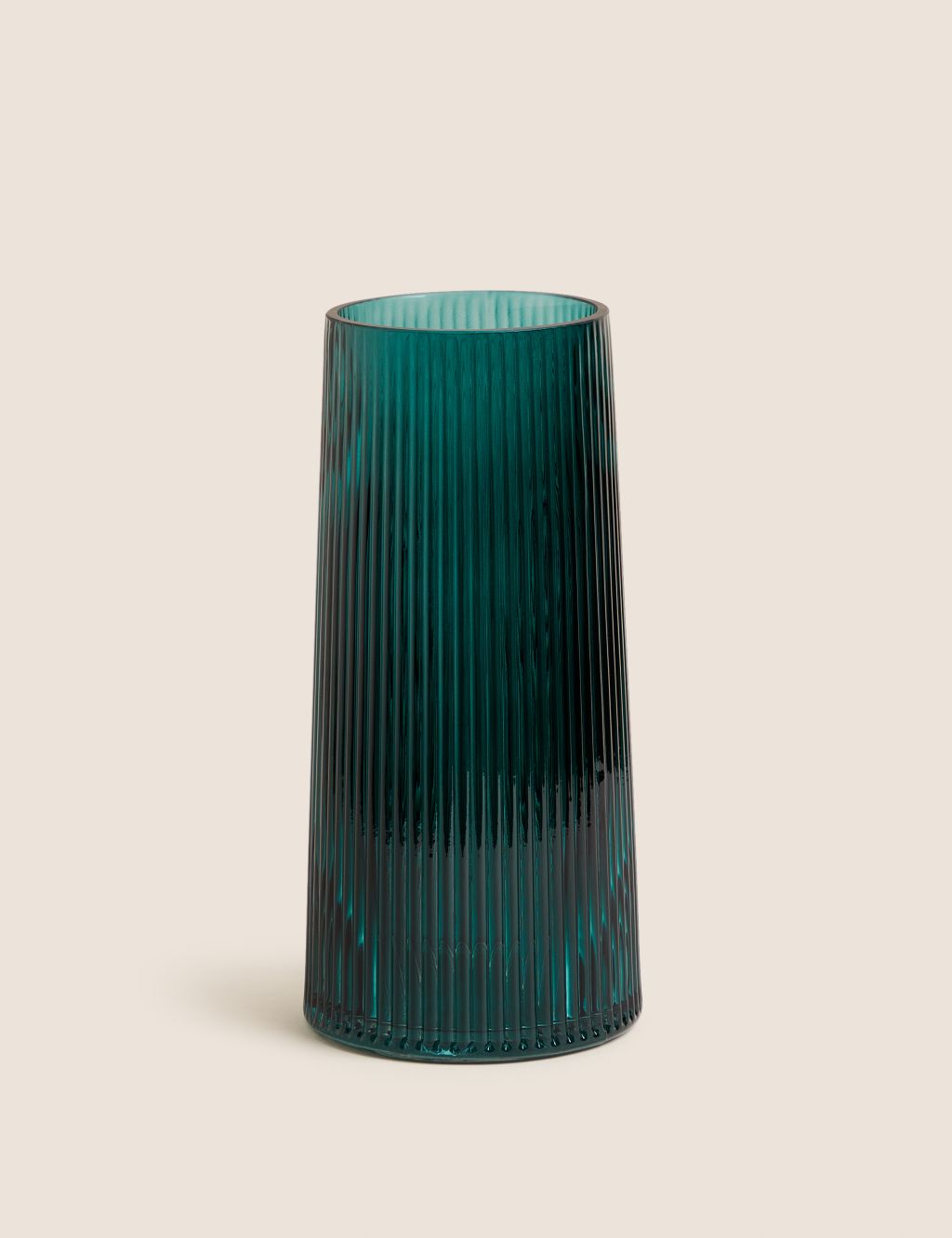 Glass Ribbed Vase image 1