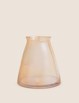 

M&S Collection Medium Amber Lustre Lantern Vase, Amber