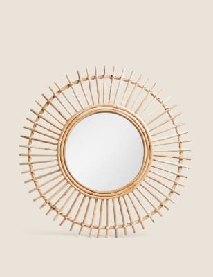 

M&S Collection Rattan Round Starburst Wall Mirror - Natural, Natural