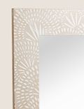 Wooden Medium Square Engraved Wall Mirror