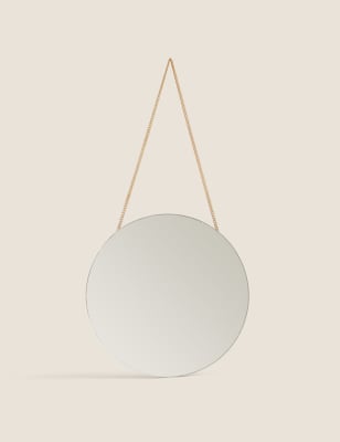 

M&S Collection Espejo para colgar mediano redondo de metal - Oro, Oro