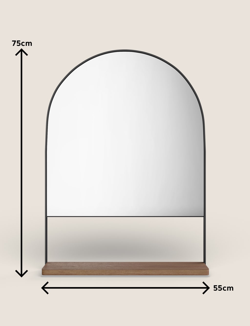 Milan Medium Curved Mirror with Shelf image 6