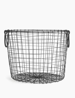 metal storage baskets bins