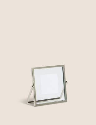 M&S Skinny Easel Photo Frame 3x3 inch - Silver, Silver