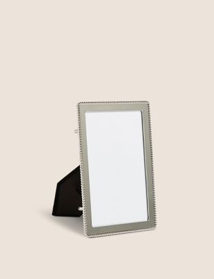 M&S Emelie Beaded Photo Frame 4x6 inch - Silver, Silver,Gold