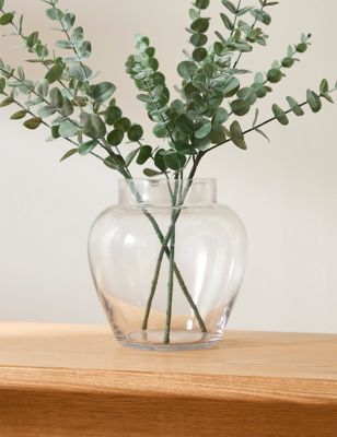 M&S Medium Urn Vase - Clear, Clear