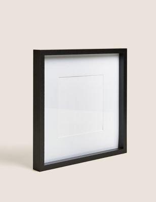 M&S Wood Photo Frame 6 x 6 inch - Black, Black,White