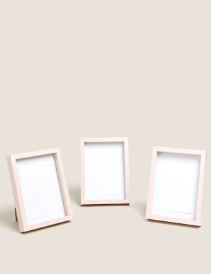 

Set of 3 Wood Photo Frames 4x6 inch - Pink, Pink