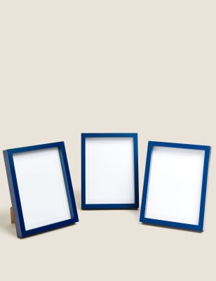 

Set of 3 Wood Photo Frames 5x7 inch - Navy, Navy