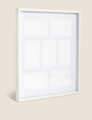 

M&S Collection Marco de madera para 7 fotos de 10 x 15 cm - Blanco, Blanco