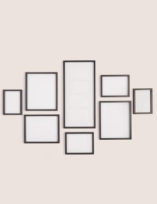 M&S Set of 8 Gallery Frames - Black, Black,White