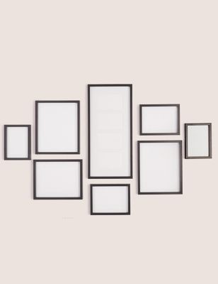 M&S Set of 8 Gallery Frames - Black, Black,White