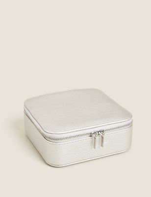 Faux Leather Square Jewellery Box - JP