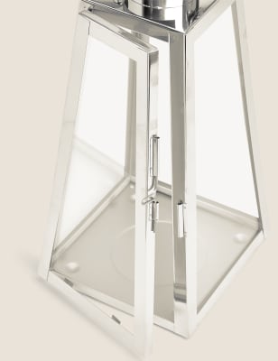 

Mittelgroße Laterne aus Metall - Silber, Silber