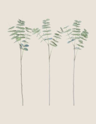 

Set of 3 Artificial Eucalyptus Single Stem - Green Mix, Green Mix