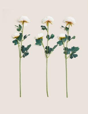

Set of 3 Artificial Ranunculus Single Stems - Pale Pink, Pale Pink